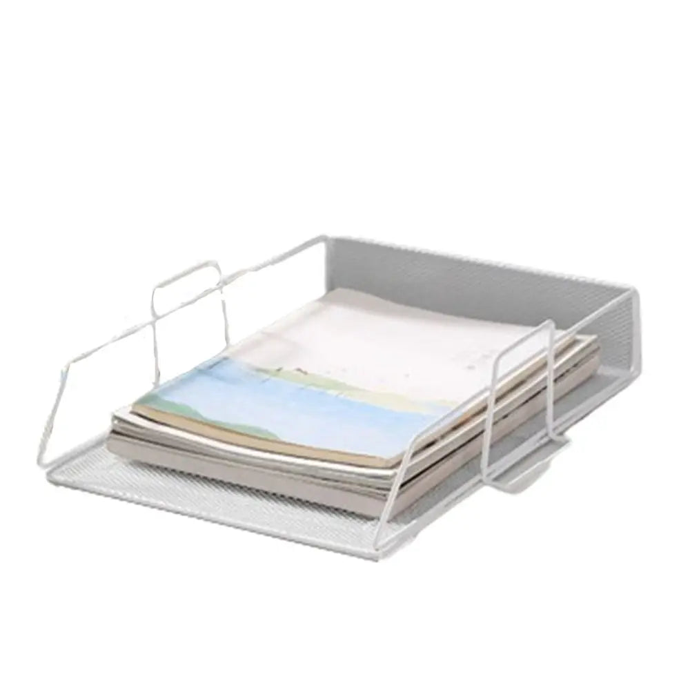 Single‑Layer Stackable File Tray – Durable A4 Desktop Document Organizer for School & Study Spaces