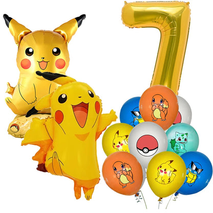 Pokémon birthday party decoration Balloon Disposable Tableware Tablecloth Straws Cup Plates Baby Shower Supplies
