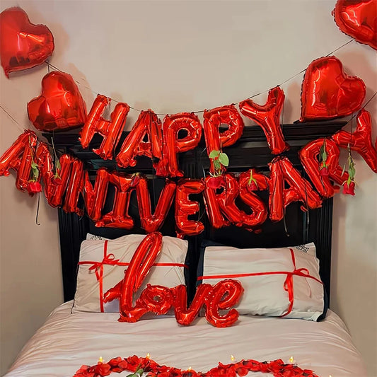 Valentine's Day Anniversary Balloon Set Valentine's Day Party I Love You Proposal Anniversary Romantic Props Balloons
