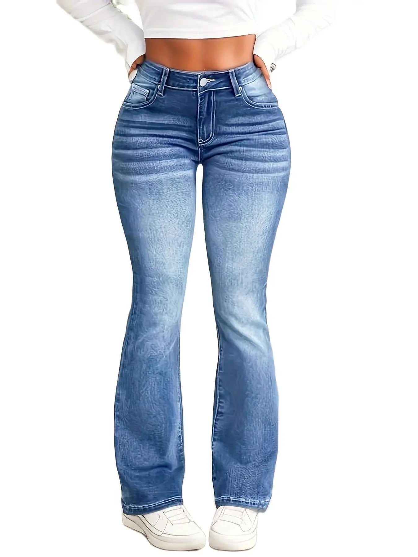 Women's Stretch Boot Cut Jeans: Fashion Slim Fit, Hip-Lifting Denim Flared Casual