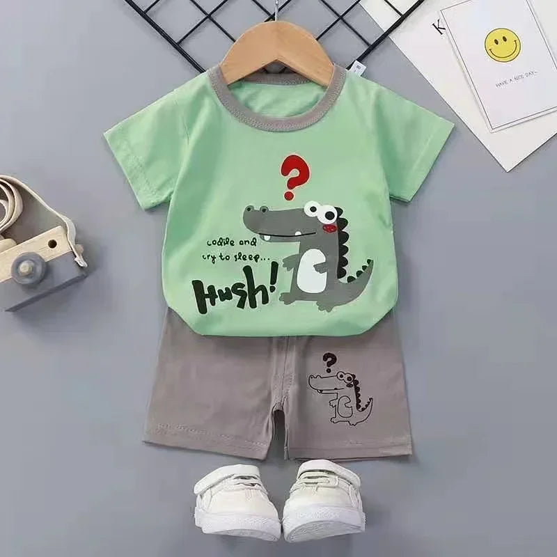 2PCS Children's Sets Boys Girl T-shirt Shorts