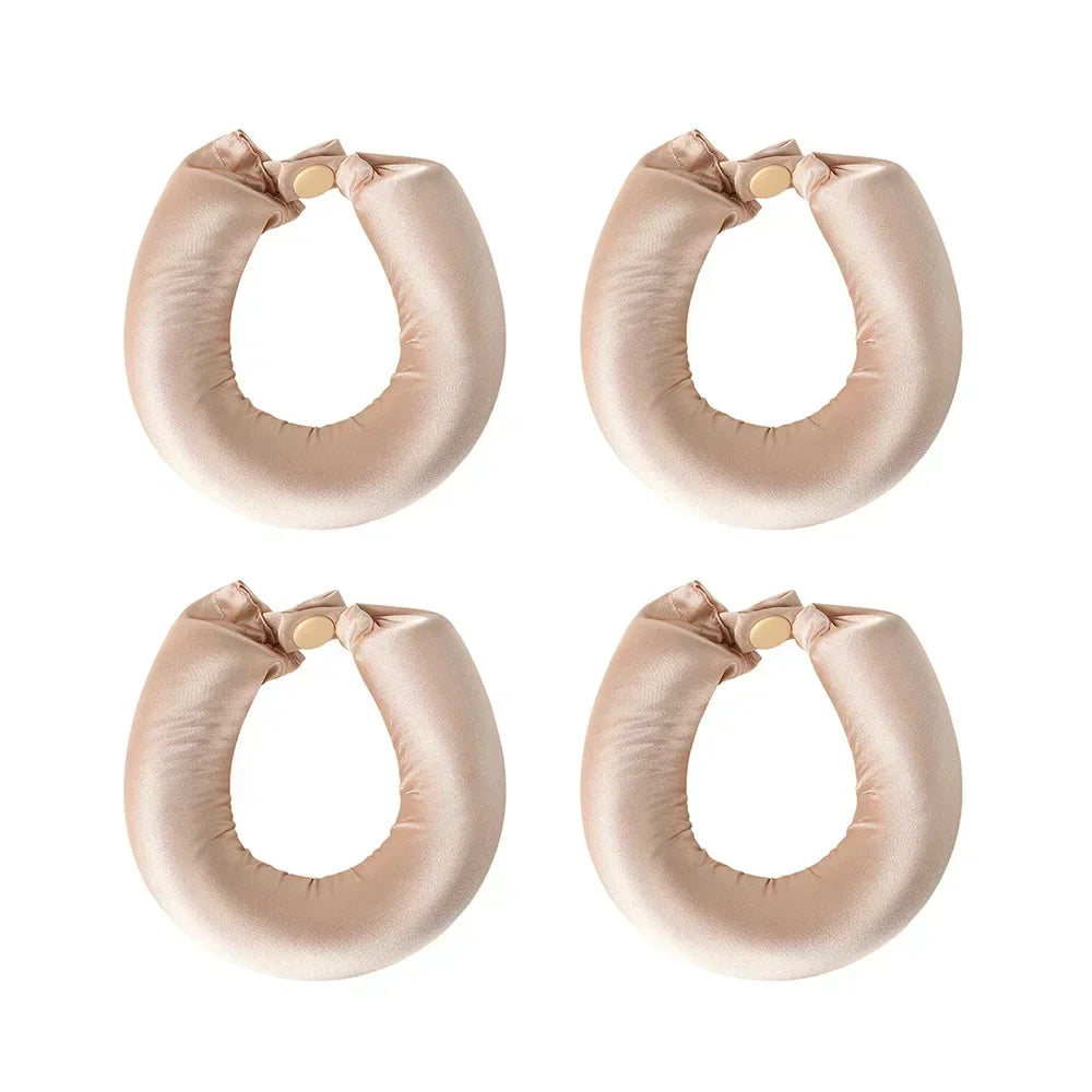 Heatless Satin Hair Curling Rod Headband – No‑Heat Soft Sleep Rollers for Effortless Lazy Curls