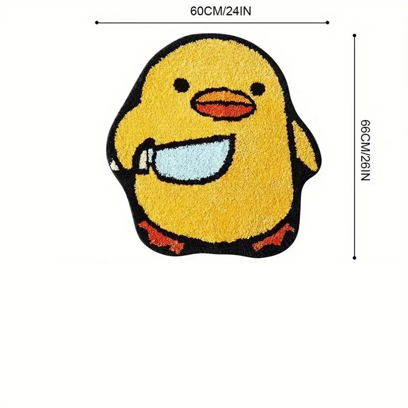 Cute Duck Machine‑Washable Floor Mat for Bedroom & Living Room Décor