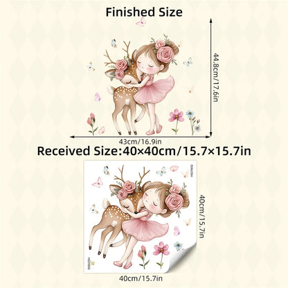 Cartoon Girl Unicorn Vinyl Child Wall Stickers for Baby Room Decoration Bedroom Accessories Furniture Decals Wall Art Room Decor