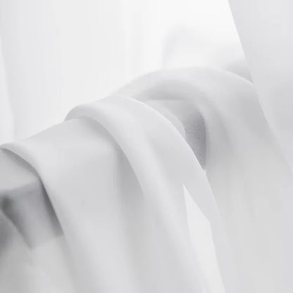 Fluttering Soft Solid White Tulle Yarn Chiffon Gauze Curtains for Living Room Bedroom Window Home Decoration Voile Drapes