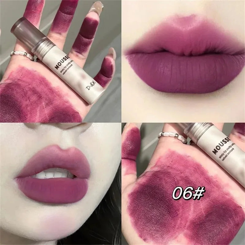 Matte Black Waterproof Lip Mud – Gothic Velvet Mousse Lipstick, Non‑Stick & Moisturizing