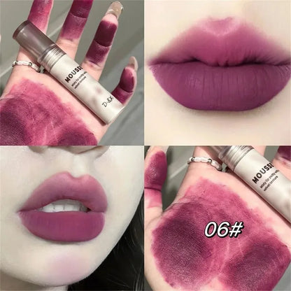 Matte Black Waterproof Lip Mud – Gothic Velvet Mousse Lipstick, Non‑Stick & Moisturizing