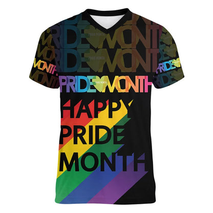 Fashion Gay Pride LGBT T-shirt For Men Women Love is Love Rainbow V Neck T Shirt Street Party Short Sleeve Oversized Tee Shirts