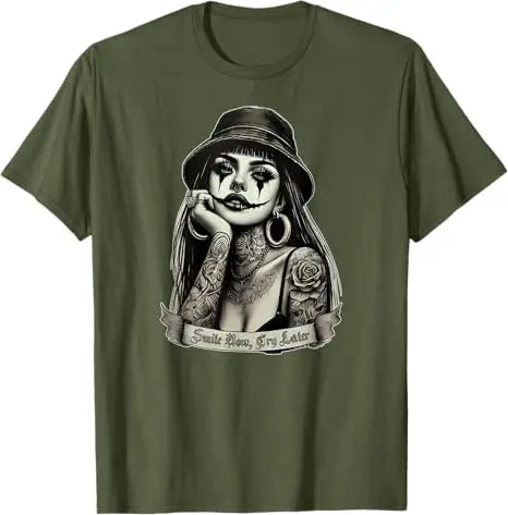 Chicana Payasa Clown Tee – Smile Now Cry Later Graphic Shirt