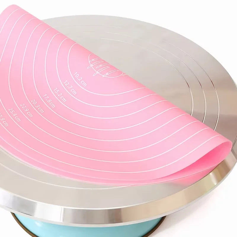 FAIS DU Round Silicone Baking Mat For 12-Inch Diameter Cake Turntable Pad Non-Slip Pad Cake Stand Food Grade Kitchen Baking Tool