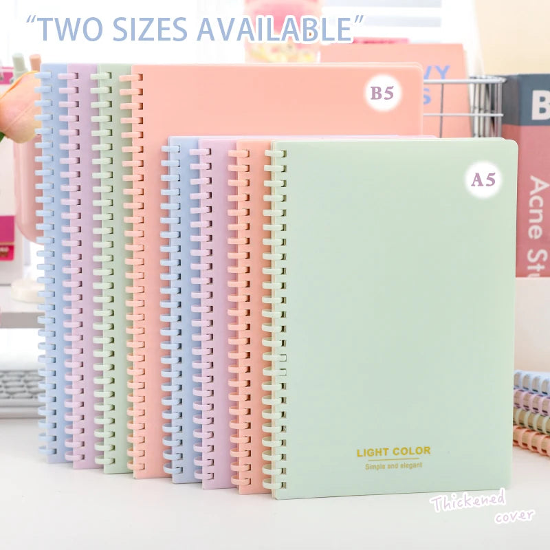 A5/B5 Multi color Soft Elastic Spiral Soft Coil Notebook 70 sheets