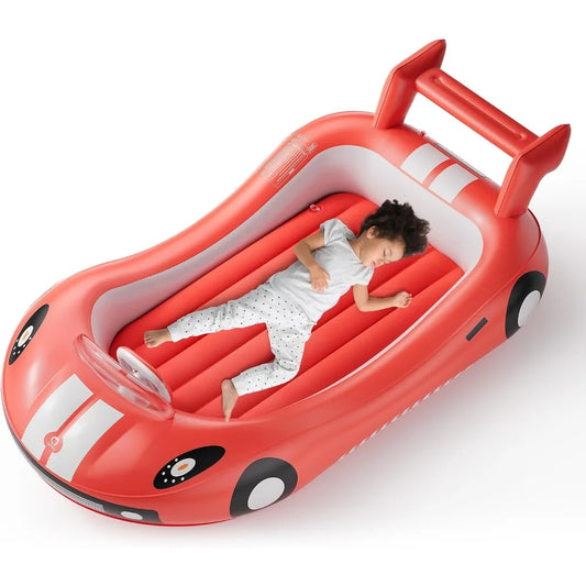 Inflatable Kids Bed, Toddler Travel Bed with Sides, for Camping, Traveling, Hotel, or Home Use, Hand Pump Included