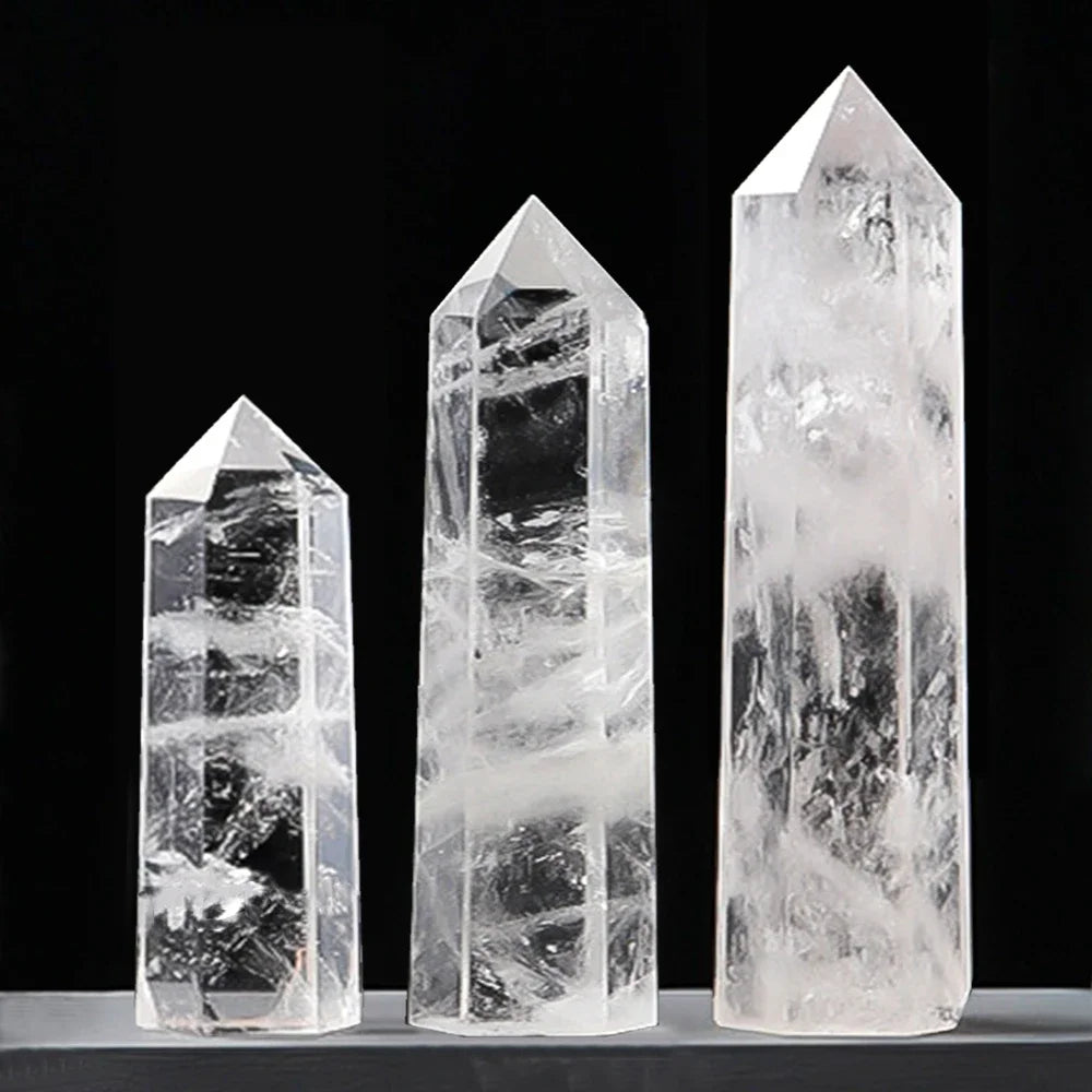 Natural Stone and Crystals Point Wand Rose Quartz Amethyst Home Decoration Mineral Stones Crafts