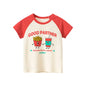 Short Sleeve Children Girl T-shirts Printed 2-8 Years Cotton Toddler Girl Tops Kids Baby Girl Tees Clothes