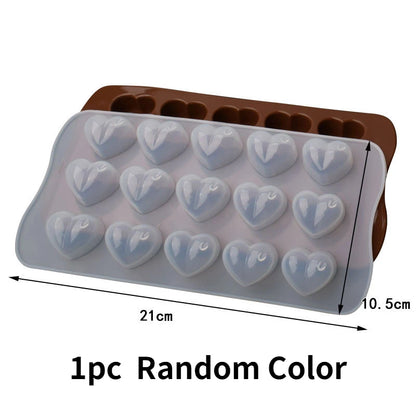 Multi Size Love Silicone Chocolate Mold Heart Candy Jelly Baking Set Ice Cake Mould Candle Soap Making Set Valentine's Day Gifts