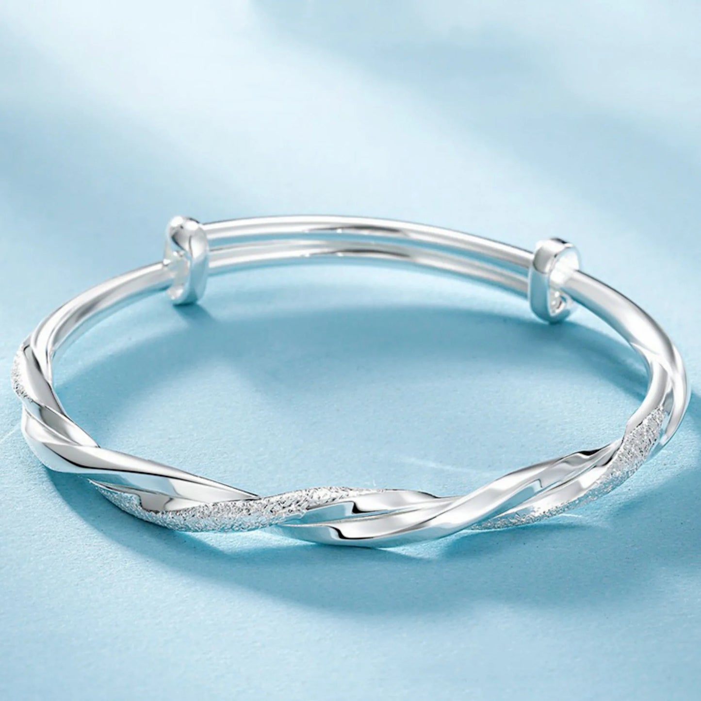 925 Sterling Silver Full-blown Flowers Bracelet