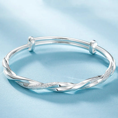 925 Sterling Silver Full-blown Flowers Bracelet