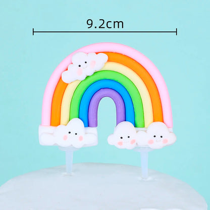 9‑Piece Unicorn Rainbow Cake Topper Set – Unicorn, Clouds, Stars & Happy Birthday Decorations for Girls’ First Birthday Party