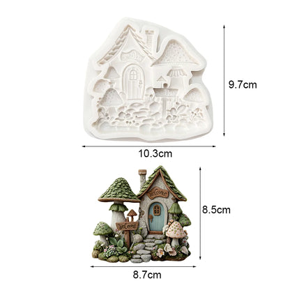 Mushroom House Silicone Sugarcraft Mold Resin Tools Cupcake Baking Mould Fondant Cake Decorating Tools
