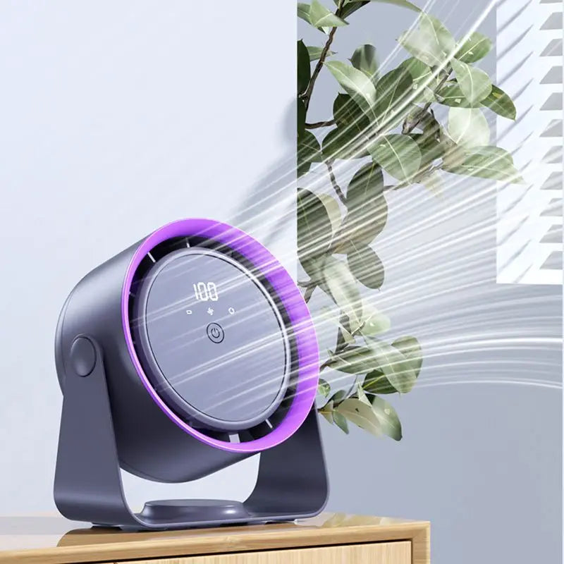 Powerful Air Circulation Bladeless Fan Turbine Motor 4 Speeds Touch Digital Air Circulator Fan for Bedroom Desktop Bladeless Fan