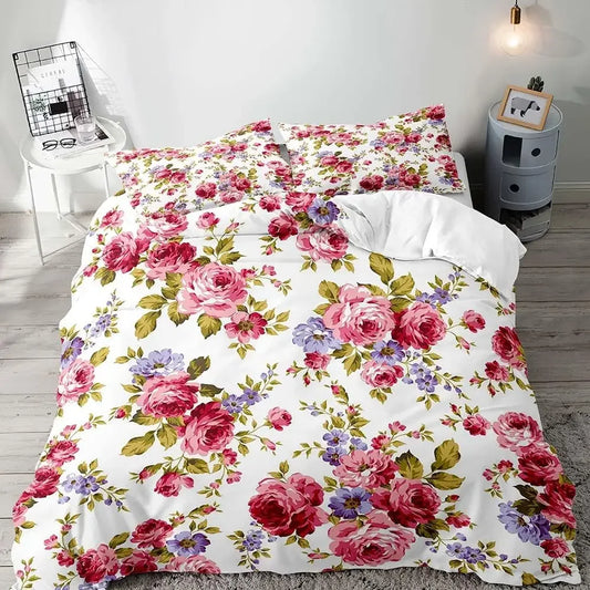 Botanical Leaves Duvet Cover Floral Print King Bedding Set Soft Microfiber Geometric Pattern Comforter Cover With 2 Pillowcases