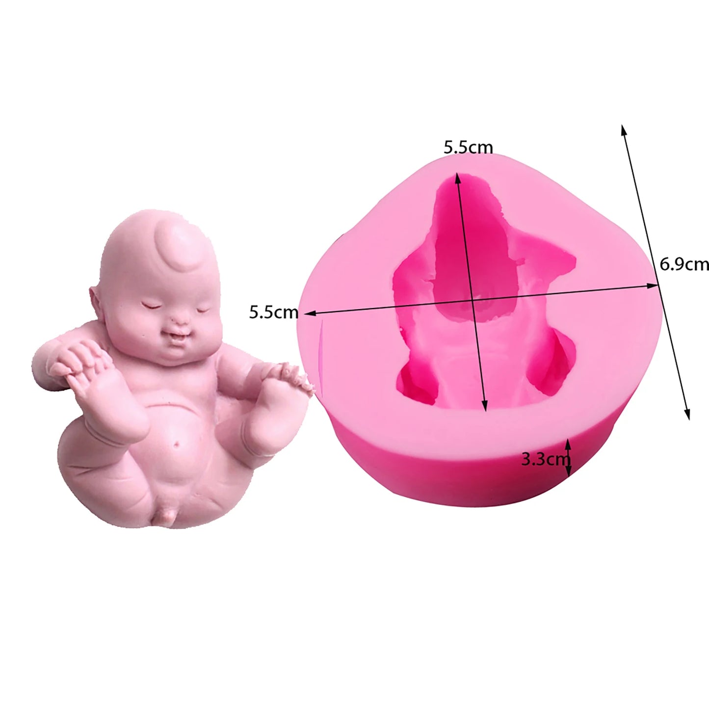 3D Sleep Baby Shape Cooking Tools Silicone Mold For Baking Kitchenware Chocolate Candy Jelly Fondant Cake Decorating