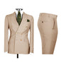 Chic Light Blue Double‑Breasted Groom Suit – Peak Lapel 2‑Piece Formal Wedding Tux Set