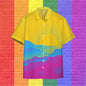 Men’s Rainbow Hawaiian Shirt – Short Sleeve Lapel Beach Top