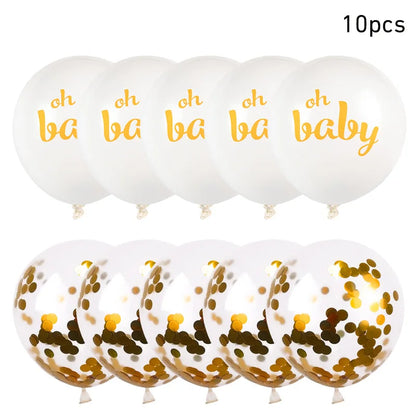 10pcs Oh Baby Printed Latex Balloons It is A Boy Girl Balloon Birthday Party Baby Shower Decoration Boy Girl Gender Reveal decor