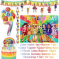 Cartoon Rainbow Doll High School Theme Background Birthday Party Decoration Supplies Disposable Cup Cutlery Balloon Baby Gift