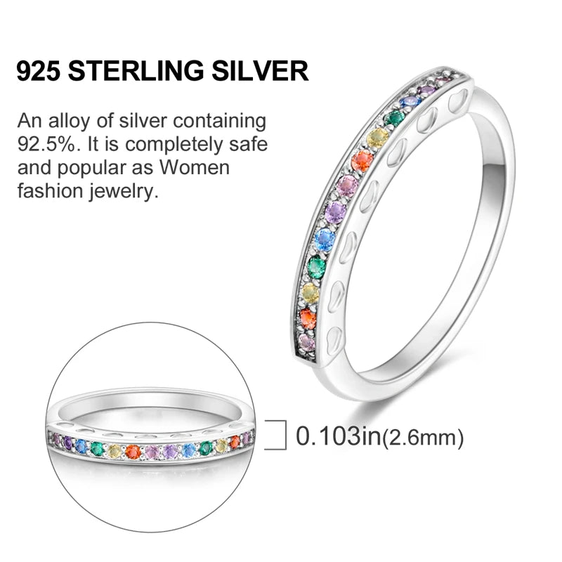 925 Sterling Silver Ring – Colorful Cubic Zirconia Women’s Wedding & Engagement Jewelry