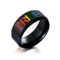 Pride Parade Lesbian Gay LGBT Pride Ring, Bisexual Non-binary Pride Multicolor Rainbow Ring, Love Promise Wedding Jewelry