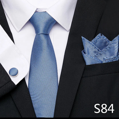 Tie Pocket Squares Cufflink Necktie Set