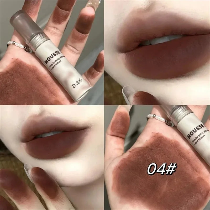 Matte Black Waterproof Lip Mud – Gothic Velvet Mousse Lipstick, Non‑Stick & Moisturizing