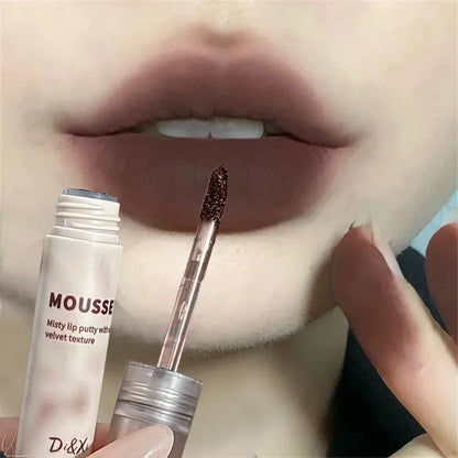Matte Black Waterproof Lip Mud – Gothic Velvet Mousse Lipstick, Non‑Stick & Moisturizing