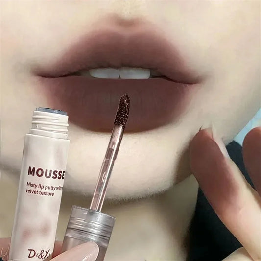 Matte Black Waterproof Lip Mud – Gothic Velvet Mousse Lipstick, Non‑Stick & Moisturizing