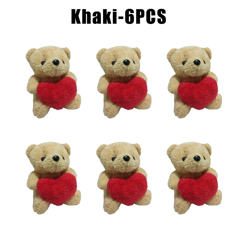 20cm Kawaii Heart Teddy Bear Plush Doll Holding Love Stuffed Animal Valentines Gift Christmas Toy for Her Collectors
