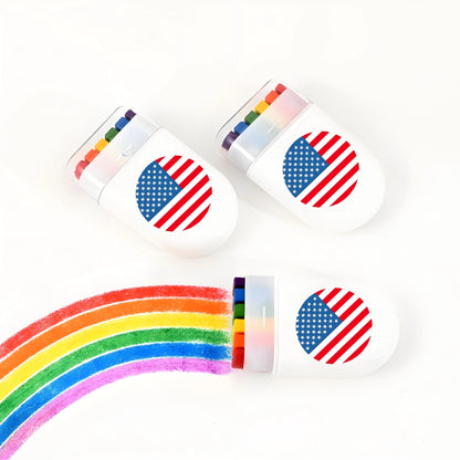 2 Pcs Rainbow Crayon Paint Color Set - Birthday Party Colorful Theme Oil Pastel Accessories, Family Christmas Halloween Gift