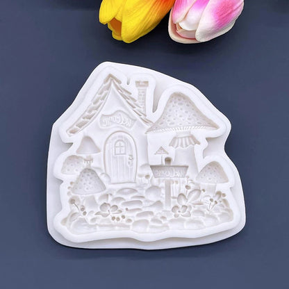 Mushroom House Silicone Sugarcraft Mold Resin Tools Cupcake Baking Mould Fondant Cake Decorating Tools
