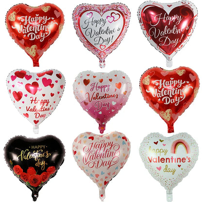 50‑Pack 18" Valentine’s Day Heart Foil Balloons – “I Love You” Helium Wedding & Romantic Party Decorations