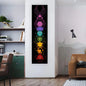VIKAMA Seven Chakra Vertical Tapestry Rainbow Energy Wall Decor for Yoga Studio Meditation Space Wall Hanging Home Decoration