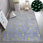 Multicolour Stars Pattern Glow in The Dark Area Rug Horse Area Rug Living Room Carpet Luminous Area Rug Indoor Rugs for Children