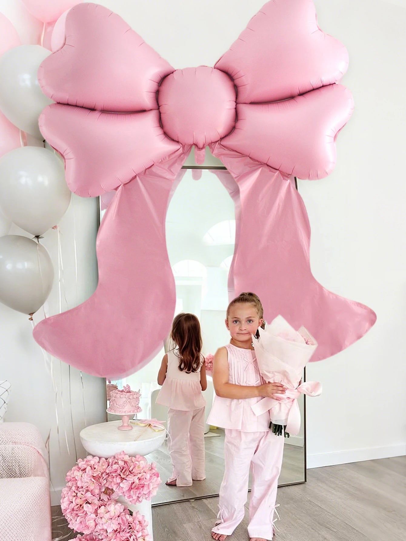 Pink Bow Balloon Decoration for Birthday, Valentine’s Day & Princess Party Décor