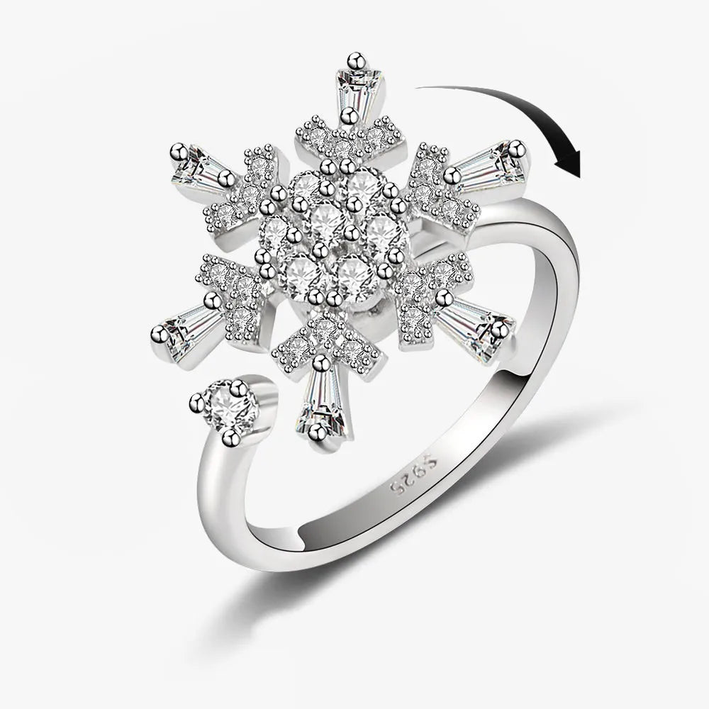 Fidget Spinner Ring Anxiety for Women Multiple Crystal Flower Eye Butterfly Animal Ring Rotate Anti Stress Wedding Jewerly