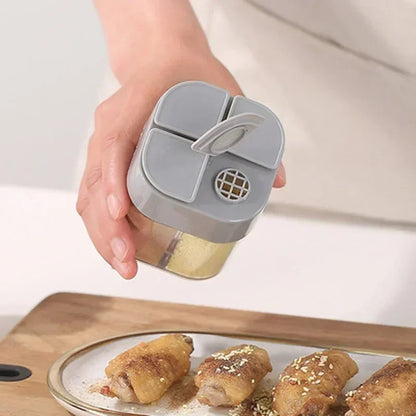4 In 1 Spice Salt Pepper Transparent Seasoning Shakers jar Gadget with Cover