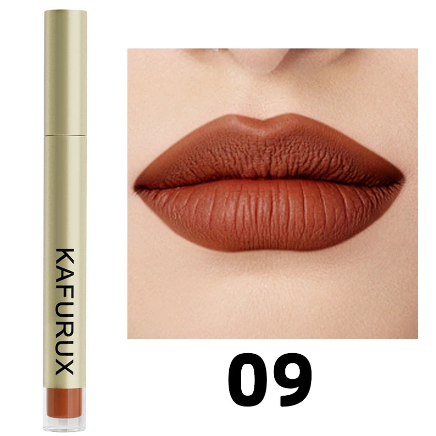 20 colors sexy long lasting velvet matte lip gloss liquid lipstick lip makeup red pink brown nonstick cup waterproof lip glaze