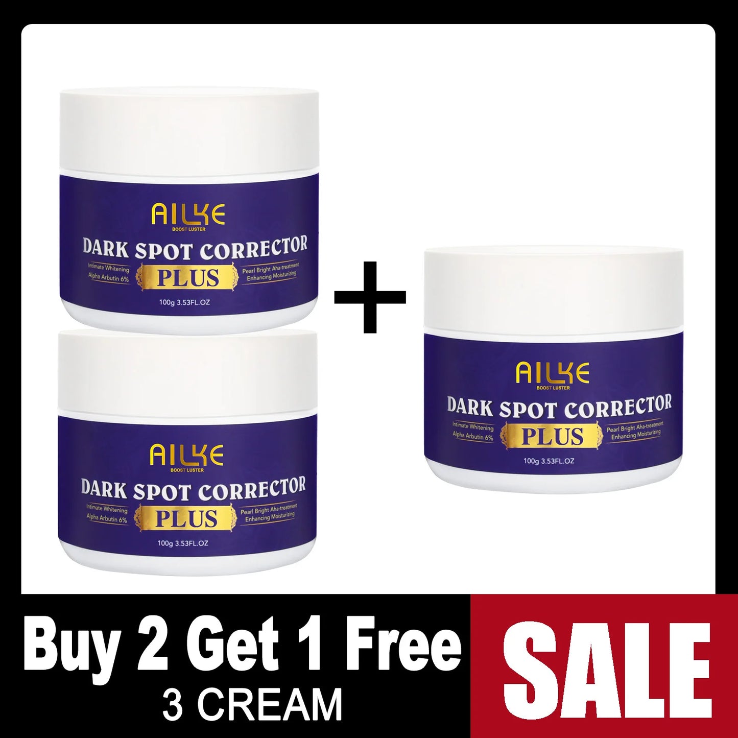 AILKE Glutathione PLUS Whitening Skin Care Set, Advanced Lightening Lotion, Moisturizes, Softens, Bleaching Kit for Men, Women