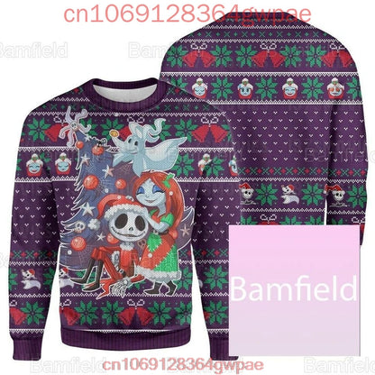 Jack Skellington and Sally Ugly Sweater Men's Women's Tops The Nightmare Before Christmas Ugly Christmas Sweater