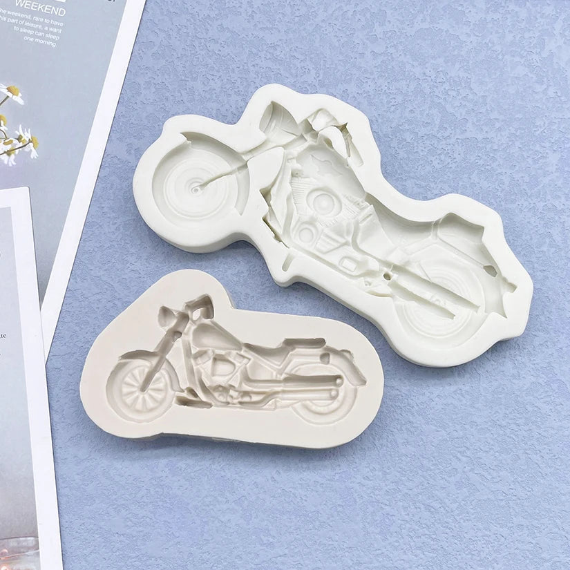 Motorcycle Shape Silicone Mold Fondant Cake Decorating Tools Cupcake Chocolate Mold