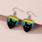 Pride Cat Paw Dangle Earring Heart Shaped Earrings Handmade Glass Dome Jewelry